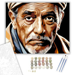  Bölcs Idős Férfi Portré - számfestő készlet - 40×50 cm (Keretre feszítve)