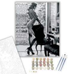 Számfestő Készülödő hölgy - számfestő készlet - 40×50 cm (Keretre feszítve) (crea306-40X50-KF)