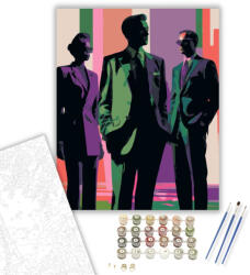  Absztrakt Árnyalatok Sziluettjei - számfestő készlet - 40×50 cm (Keretre feszítve)