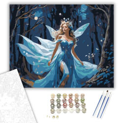  Holdfény Királynője az Erdő Mélyén - számfestő készlet - 40×50 cm (Keretre feszítve)