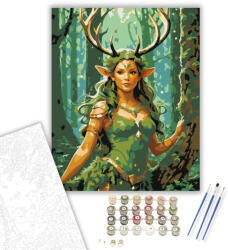  Erdő Őrző Tündér - számfestő készlet - 40×50 cm (Keretre feszítve)