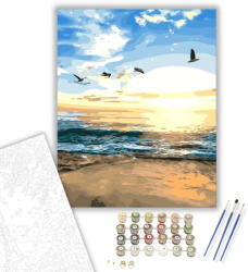 Számfestő Tengerpart Madarakkal - számfestő készlet - 40×50 cm (Keretre feszítve) (6303-40X50-KF)