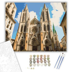 Számfestő São Paulo Katedrális Gótikus Tornyai - számfestő készlet - 40×50 cm (Keretre feszítve) (crea7183-40X50-KF)