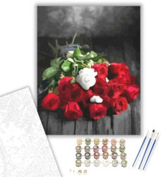 Számfestő Rózsacsokor - számfestő készlet - 40×50 cm (Keretre feszítve) (crea1212-40X50-KF)