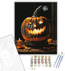  Viharos éj töklámpással - számfestő készlet - 40×50 cm (Keretre feszítve)