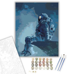 Számfestő Űrhajós a sziklán - számfestő készlet - 40×50 cm (Keretre feszítve) (crea596-40X50-KF)