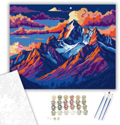  Hegyek Tüzes Látomása - számfestő készlet - 40×50 cm (Keretre feszítve)
