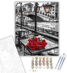 Számfestő Magányos rózsacsokor - számfestő készlet - 60×70 cm (Keretre feszítve) (crea269-60X70-KF)