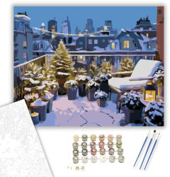  Havas Városi Tetőkert - számfestő készlet - 40×50 cm (Keretre feszítve)