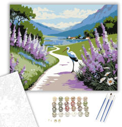  Hegyi Tó Nyugalma - számfestő készlet - 40×50 cm (Keretre feszítve)