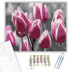 Számfestő Rózsaszín Tulipánok - számfestő készlet - 80×100 cm (Keret nélkül) (ujszam076-80X100-KN)