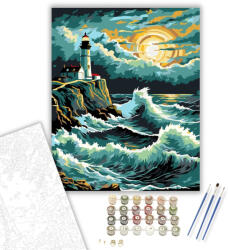 Számfestő Tengerparti Világítótorony Látomás - számfestő készlet - 40×50 cm (Keretre feszítve) (crea5279-40X50-KF)
