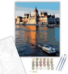  Parlament a Duna-parton - számfestő készlet - 40×50 cm (Keretre feszítve)