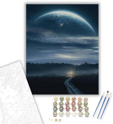 Számfestő Éjszakai kilátás - számfestő készlet - 40×50 cm (Keretre feszítve) (crea273-40X50-KF)