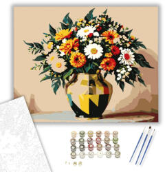  Reggeli ragyogó virágok - számfestő készlet - 40×50 cm (Keretre feszítve)