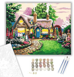 Számfestő Virágok a kertben - számfestő készlet - 40×50 cm (Keretre feszítve) (6031-40X50-KF)