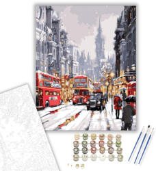  Havas Londoni utca - számfestő készlet - 40×50 cm (Keretre feszítve)