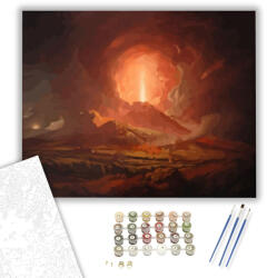 Számfestő Tűzhányó - számfestő készlet - 40×50 cm (Keretre feszítve) (crea1118-40X50-KF)