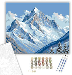  Hóborította Magaslatok - számfestő készlet - 40×50 cm (Keretre feszítve)