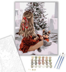 Számfestő Karácsony reggel - számfestő készlet - 40×50 cm (Keretre feszítve) (crea126-40X50-KF)