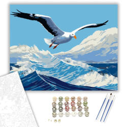  Albatrosz a Nyílt Óceán Felett - számfestő készlet - 40×50 cm (Keretre feszítve)