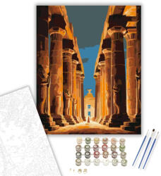  Luxori Templom Éjszakai Fényei - számfestő készlet - 40×50 cm (Keretre feszítve)
