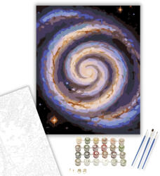  Spirálgalaxis Csillagmezőben - számfestő készlet - 40×50 cm (Keretre feszítve)