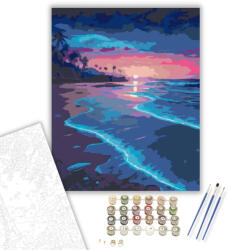  Világító Hullámok Éjszakája - számfestő készlet - 40×50 cm (Keretre feszítve)