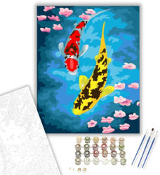 Számfestő Koi Pontyok - számfestő készlet - 40×50 cm (Keretre feszítve) (E074-40X50-KF)