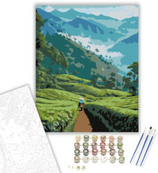 Darjeeling Tea Ültetvény - számfestő készlet - 60×70 cm (Keret nélkül)