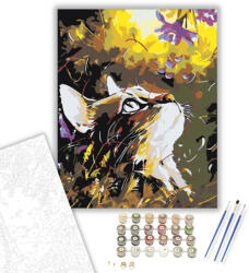  Figyelő cica - számfestő készlet - 40×50 cm (Keretre feszítve)
