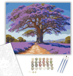 Számfestő Virágzó Jacaranda Fa - számfestő készlet - 40×50 cm (Keretre feszítve) (crea5686-40X50-KF)