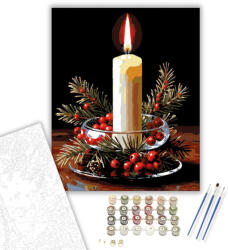 Számfestő Fénylő Gyertyafény Harmóniája - számfestő készlet - 40×50 cm (Keretre feszítve) (crea5023-40X50-KF)