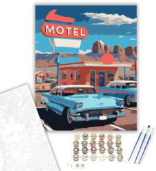 Számfestő Route 66 Klasszikus Motel - számfestő készlet - 40×50 cm (Keretre feszítve) (crea7067-40X50-KF)
