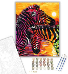  Zebrák - számfestő készlet - 40×50 cm (Keretre feszítve)