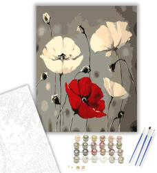  Pipacsok - számfestő készlet - 40×50 cm (Keretre feszítve)