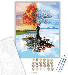  Négy Évszak - számfestő készlet - 40×50 cm (Keretre feszítve)