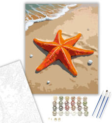  Napfényes Tengeri Csillag a Parton - számfestő készlet - 40×50 cm (Keretre feszítve)