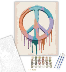 Számfestő Színes Békeszimbólum - számfestő készlet - 40×50 cm (Keretre feszítve) (crea7357-40X50-KF)