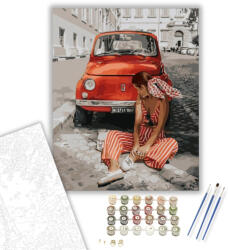  Első autó - számfestő készlet - 40×50 cm (Keretre feszítve)