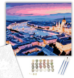 Számfestő Budapesti Panoráma a Citadelláról - számfestő készlet - 80×100 cm (Keret nélkül) (crea6897-80X100-KN)