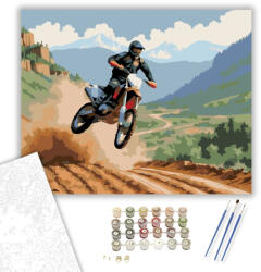  Dual-Sport Motor Ugrás Közben - számfestő készlet - 80×100 cm (Keretre feszítve)
