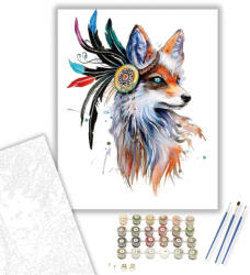  Indián Róka - számfestő készlet - 40×50 cm (Keretre feszítve)