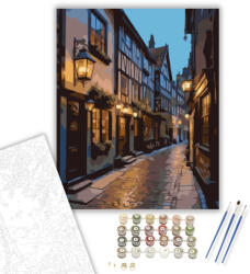  York Történelmi Utca - számfestő készlet - 40×50 cm (Keretre feszítve)