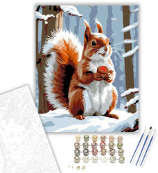  Vörös Mókus - számfestő készlet - 40×50 cm (Keretre feszítve)