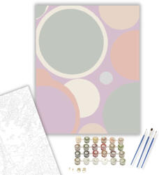 Számfestő Pasztell Körök Harmóniája - számfestő készlet - 40×50 cm (Keretre feszítve) (crea7302-40X50-KF)