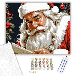  Télapó Ünnepi Műhelye - számfestő készlet - 40×50 cm (Keretre feszítve)