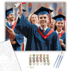  Diplomás Fiatalok Ünneplése - számfestő készlet - 40×50 cm (Keretre feszítve)