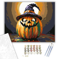  Boszorkánytök - számfestő készlet - 40×50 cm (Keretre feszítve)