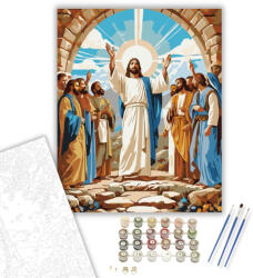 Számfestő Jézus és a Tanítványok a Feltámadásnál - számfestő készlet - 40×50 cm (Keretre feszítve) (crea6400-40X50-KF)